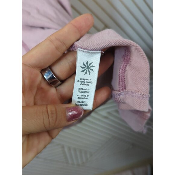 ATHLETA Women's Pink Ribbed Tank Top Sleeveless Cotton Size Medium - Picture 5 of 7